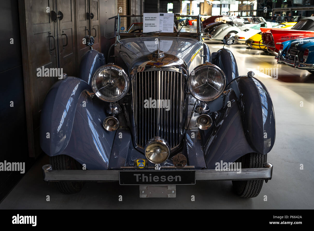 BERLIN - MAY 06, 2018: Rare car Lagonda LG45 Open Tourer, 1937. Exhibition 31. Oldtimertage Berlin-Brandenburg (31th Berlin-Brandenburg Oldtimer Day). Stock Photo