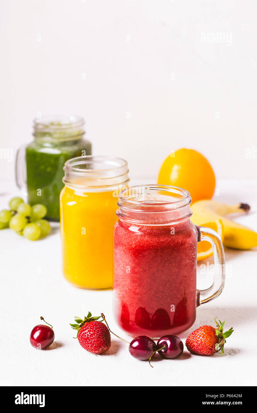 Download Red Yellow And Green Smoothie In A Glass Jar And Ingredients Stock Photo Alamy Yellowimages Mockups