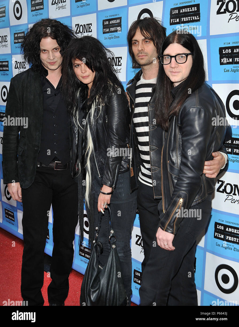Jack White, Alison Mosshart ( of The Kills ), Dean Fertita ( of the Queens of Stone Age ), Jack lawrence ( of the Raconteurs )- It May Get loud Premiere at the LA Film Festival at the Man Festival Theatre In Los Angeles.          -            TheDeadWeather 15.jpgTheDeadWeather 15  Event in Hollywood Life - California, Red Carpet Event, USA, Film Industry, Celebrities, Photography, Bestof, Arts Culture and Entertainment, Topix Celebrities fashion, Best of, Hollywood Life, Event in Hollywood Life - California, Red Carpet and backstage, ,Arts Culture and Entertainment, Photography,    inquiry ts Stock Photo