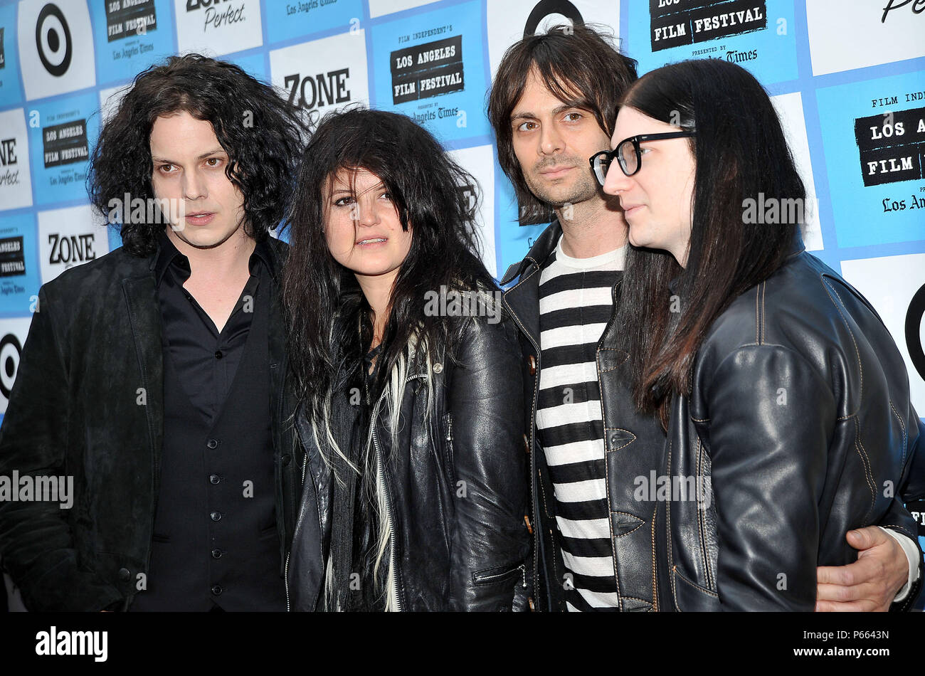 Jack White, Alison Mosshart ( of The Kills ), Dean Fertita ( of the Queens of Stone Age ), Jack lawrence ( of the Raconteurs )- It May Get loud Premiere at the LA Film Festival at the Man Festival Theatre In Los Angeles.          -            TheDeadWeather 19.jpgTheDeadWeather 19  Event in Hollywood Life - California, Red Carpet Event, USA, Film Industry, Celebrities, Photography, Bestof, Arts Culture and Entertainment, Topix Celebrities fashion, Best of, Hollywood Life, Event in Hollywood Life - California, Red Carpet and backstage, ,Arts Culture and Entertainment, Photography,    inquiry ts Stock Photo