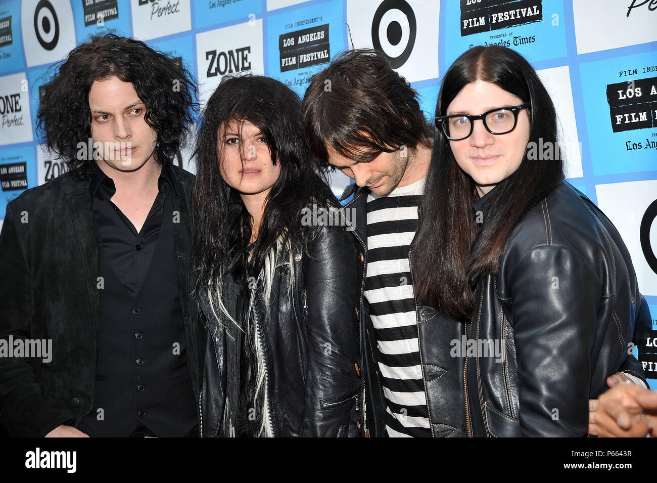 Jack White, Alison Mosshart ( of The Kills ), Dean Fertita ( of the Queens of Stone Age ), Jack lawrence ( of the Raconteurs )- It May Get loud Premiere at the LA Film Festival at the Man Festival Theatre In Los Angeles.          -            TheDeadWeather 20.jpgTheDeadWeather 20  Event in Hollywood Life - California, Red Carpet Event, USA, Film Industry, Celebrities, Photography, Bestof, Arts Culture and Entertainment, Topix Celebrities fashion, Best of, Hollywood Life, Event in Hollywood Life - California, Red Carpet and backstage, ,Arts Culture and Entertainment, Photography,    inquiry ts Stock Photo