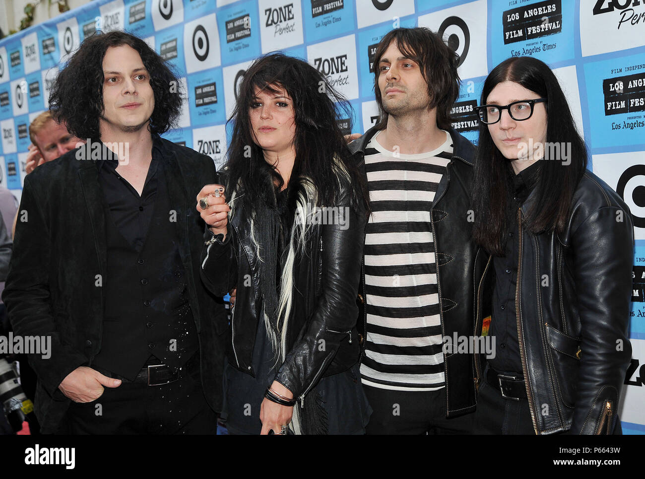 Jack White, Alison Mosshart ( of The Kills ), Dean Fertita ( of the Queens of Stone Age ), Jack lawrence ( of the Raconteurs )- It May Get loud Premiere at the LA Film Festival at the Man Festival Theatre In Los Angeles.          -            TheDeadWeather 22.jpgTheDeadWeather 22  Event in Hollywood Life - California, Red Carpet Event, USA, Film Industry, Celebrities, Photography, Bestof, Arts Culture and Entertainment, Topix Celebrities fashion, Best of, Hollywood Life, Event in Hollywood Life - California, Red Carpet and backstage, ,Arts Culture and Entertainment, Photography,    inquiry ts Stock Photo