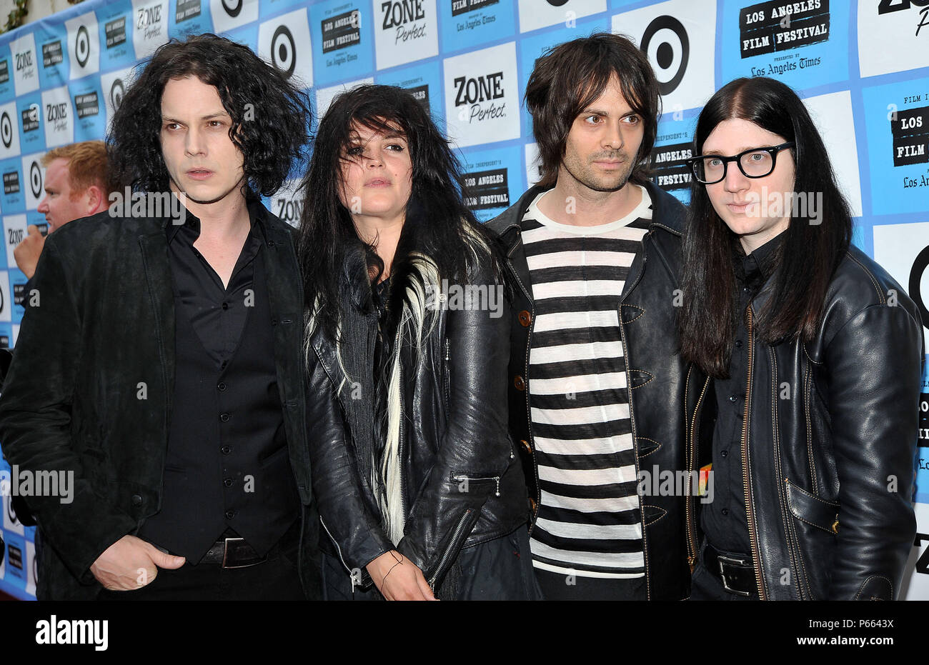Jack White, Alison Mosshart ( of The Kills ), Dean Fertita ( of the Queens of Stone Age ), Jack lawrence ( of the Raconteurs )- It May Get loud Premiere at the LA Film Festival at the Man Festival Theatre In Los Angeles.          -            TheDeadWeather 23.jpgTheDeadWeather 23  Event in Hollywood Life - California, Red Carpet Event, USA, Film Industry, Celebrities, Photography, Bestof, Arts Culture and Entertainment, Topix Celebrities fashion, Best of, Hollywood Life, Event in Hollywood Life - California, Red Carpet and backstage, ,Arts Culture and Entertainment, Photography,    inquiry ts Stock Photo