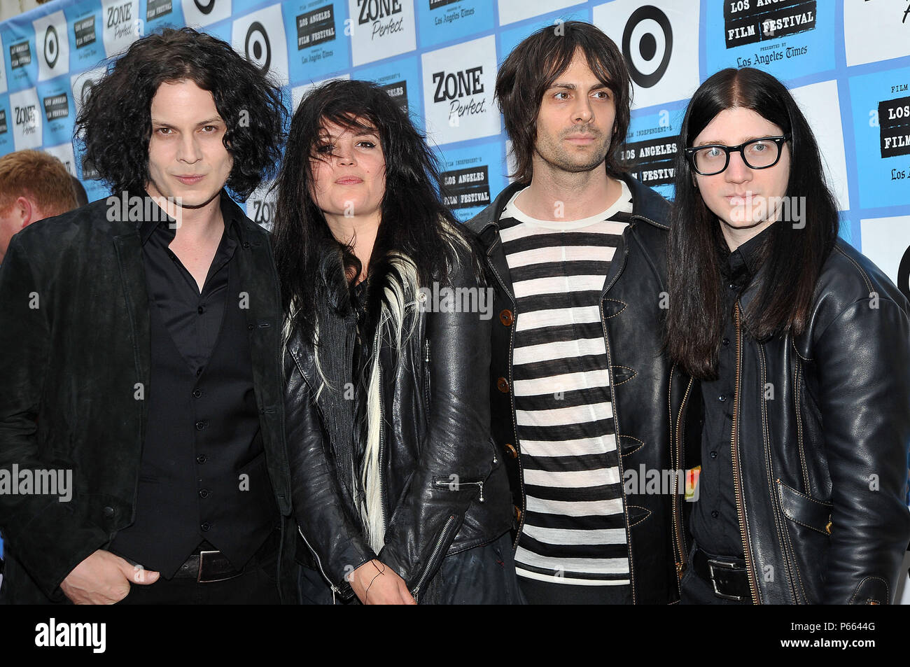 Jack White, Alison Mosshart ( of The Kills ), Dean Fertita ( of the Queens of Stone Age ), Jack lawrence ( of the Raconteurs )- It May Get loud Premiere at the LA Film Festival at the Man Festival Theatre In Los Angeles.          -            TheDeadWeather 25.jpgTheDeadWeather 25  Event in Hollywood Life - California, Red Carpet Event, USA, Film Industry, Celebrities, Photography, Bestof, Arts Culture and Entertainment, Topix Celebrities fashion, Best of, Hollywood Life, Event in Hollywood Life - California, Red Carpet and backstage, ,Arts Culture and Entertainment, Photography,    inquiry ts Stock Photo