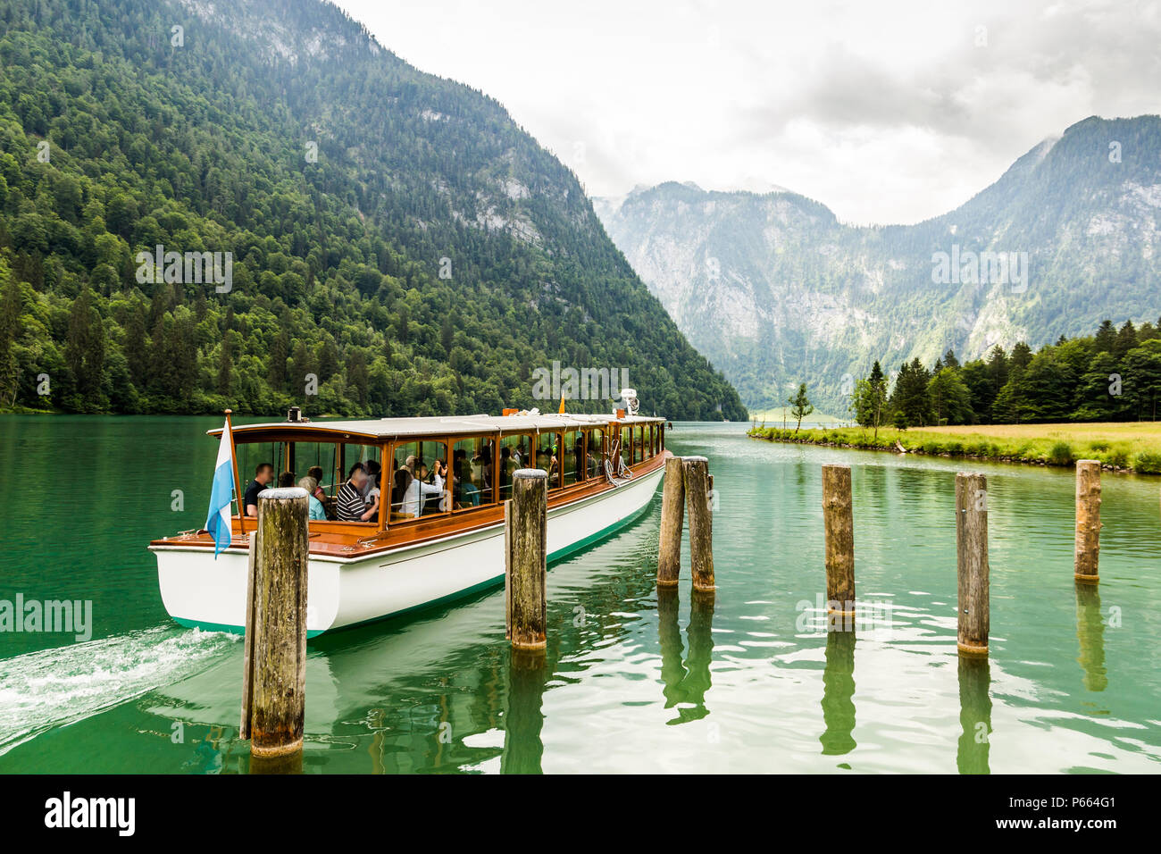 Tourist boat on Konigsee lake in Berchtesgaden National Park in summer,  Germany Stock Photo - Alamy
