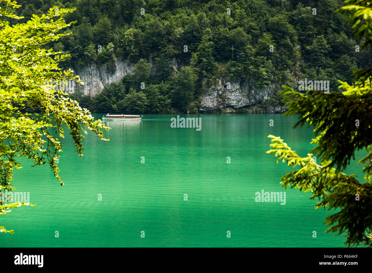 Konigssee lake, known as Germany's deepest and cleanest lake, southeast ...