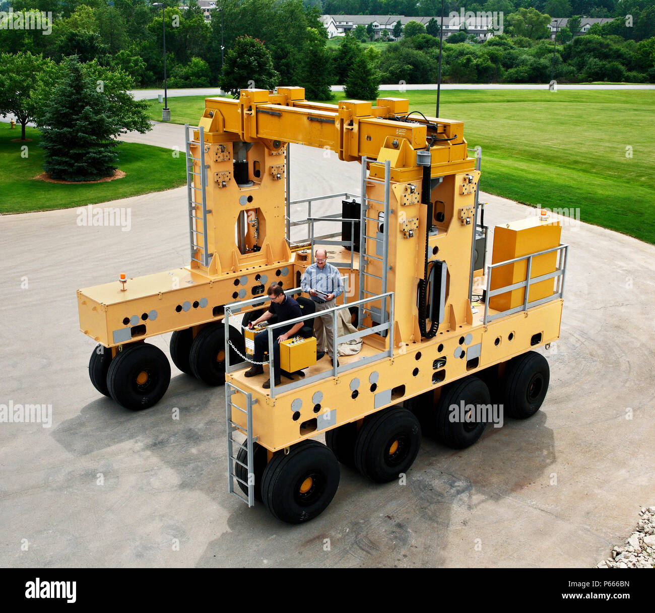 Wheeled gantry crane Stock Photo