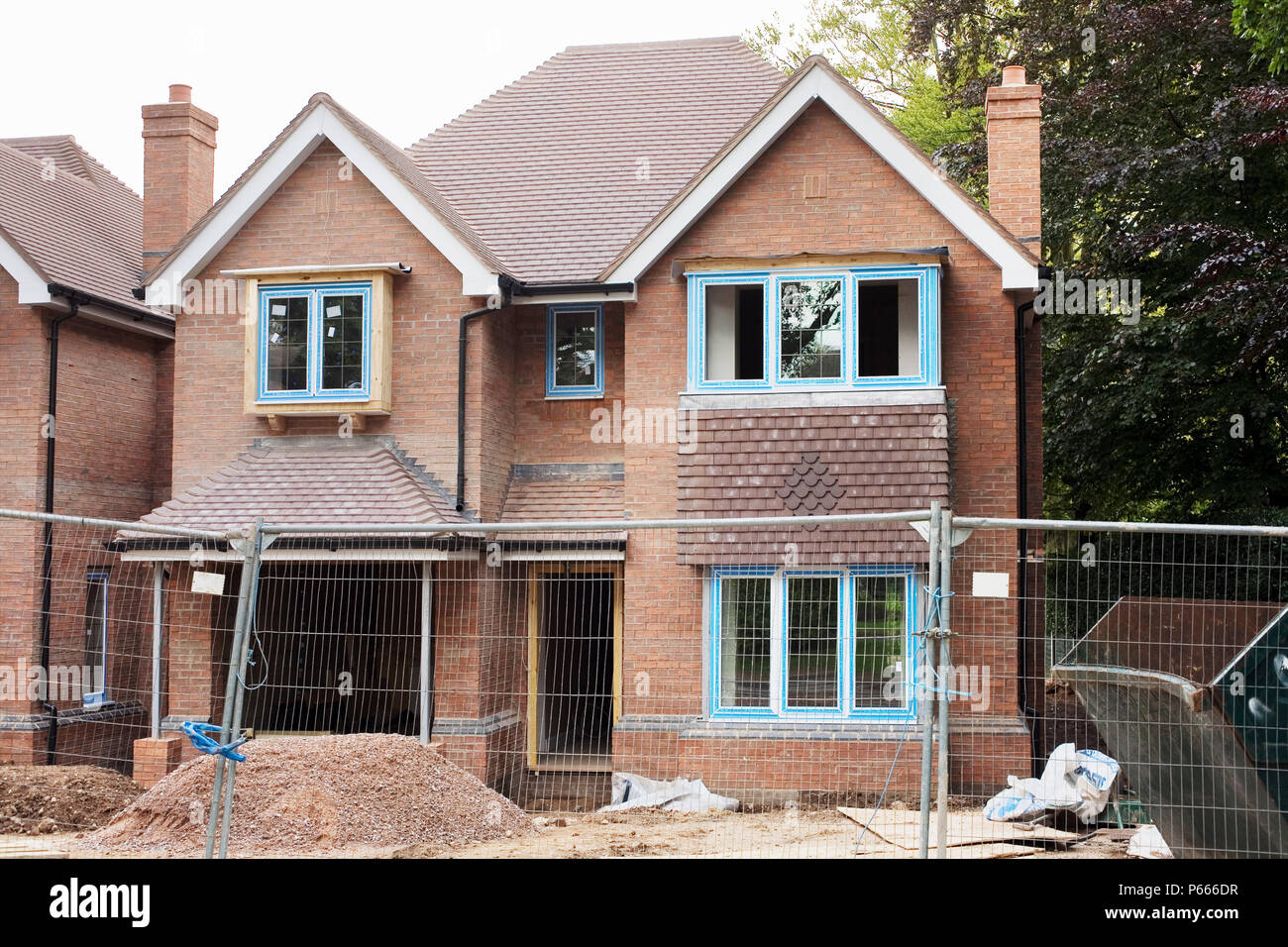 Domestic Building site in Four Oaks, West Midlands, UK Stock Photo