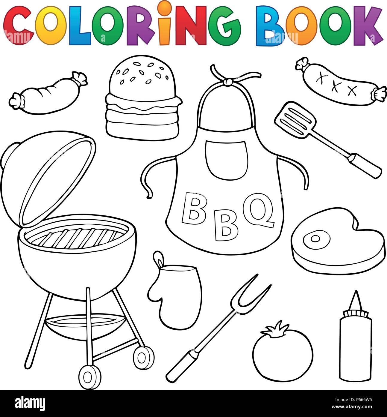 Kitchenware coloring book. Vector illustration for children Stock Vector  Image & Art - Alamy