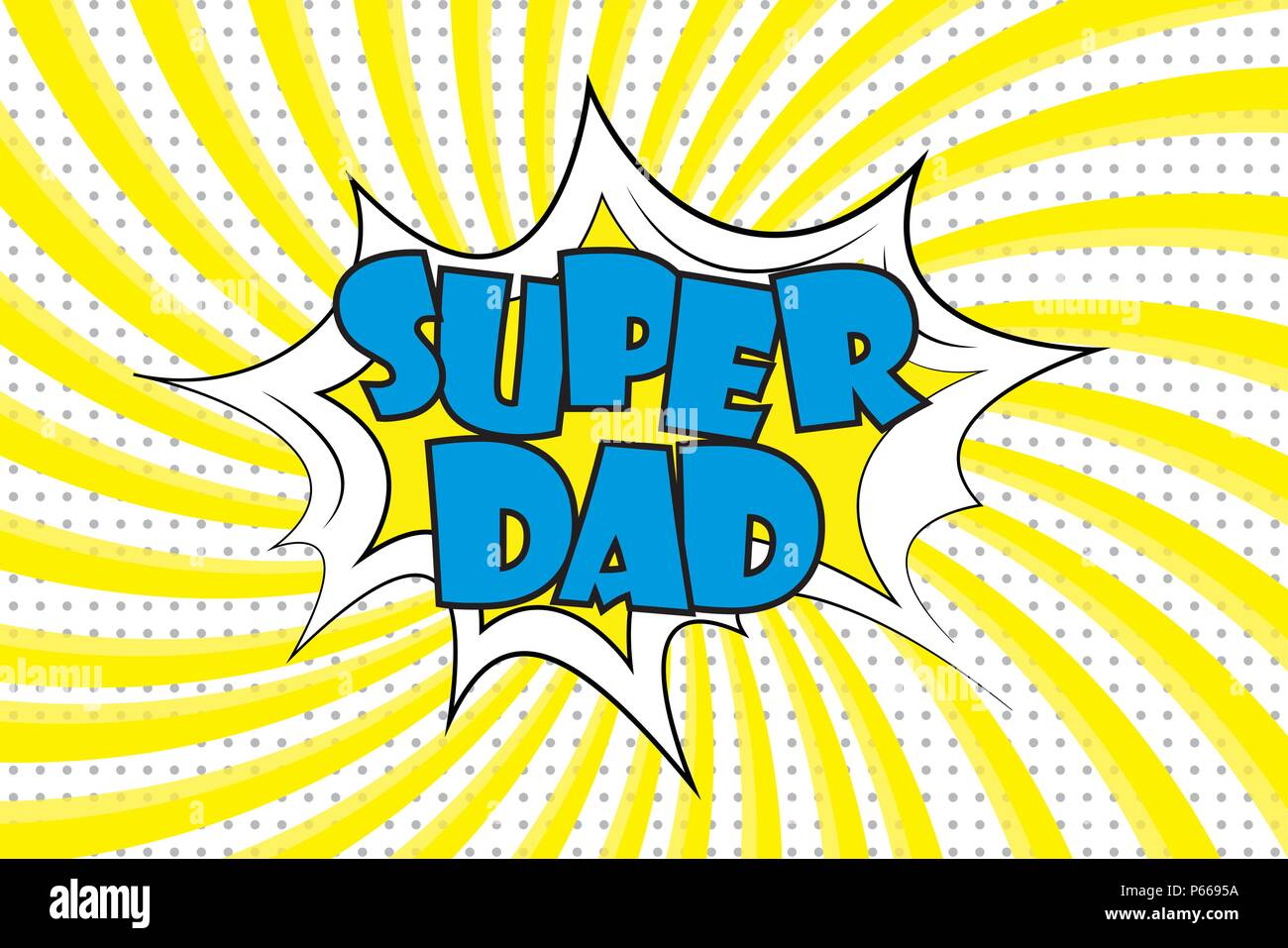 Super Dad - text in retro comic style.Stock vector illustration Stock Vector