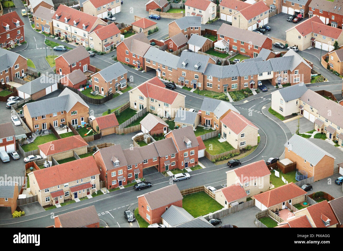 Housing estate, UK, aerial view Stock Photo - Alamy