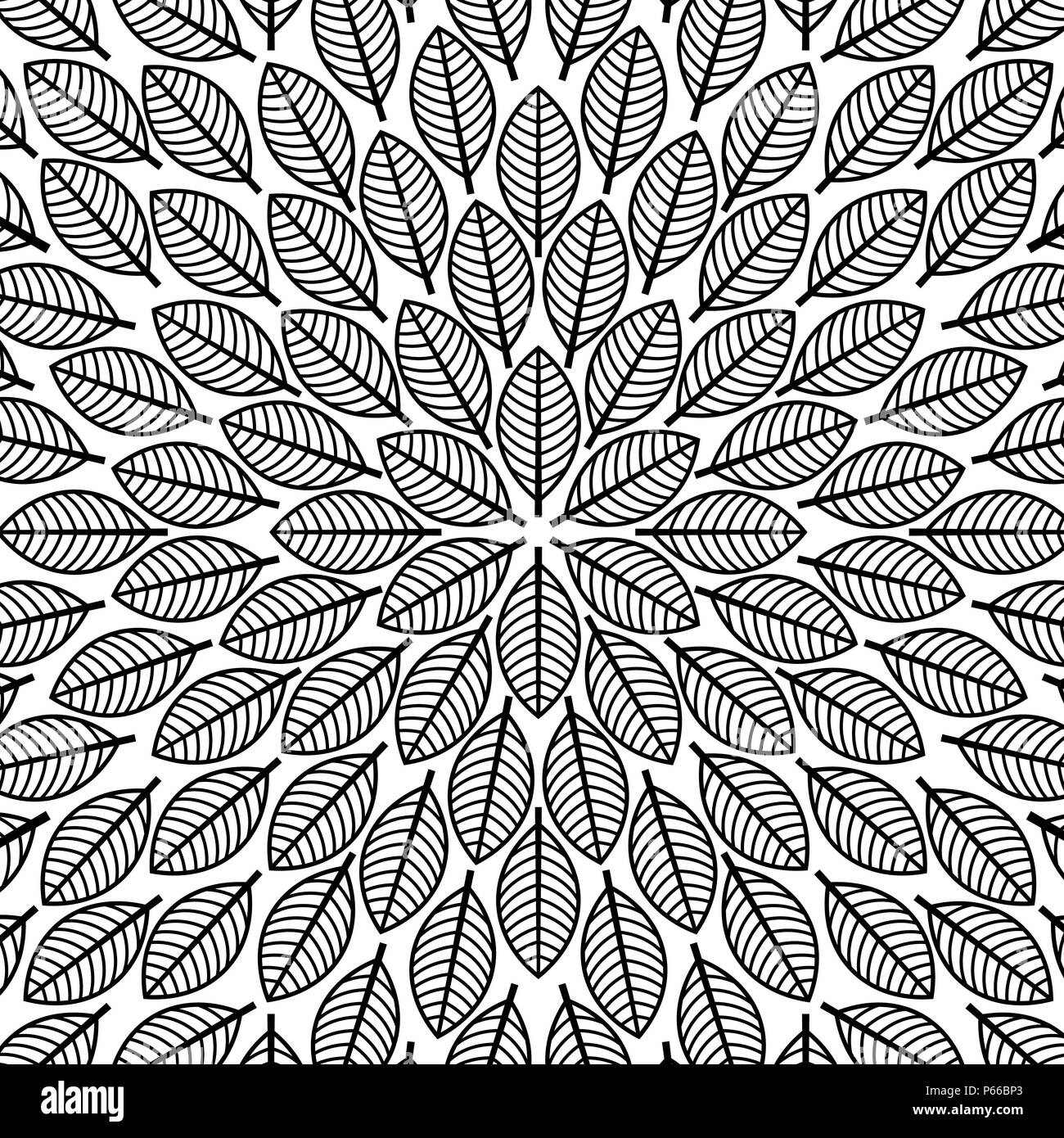 Round Woven Pattern Vector Vector round pattern with leaves. Floral pattern. Elegant beautiful ...