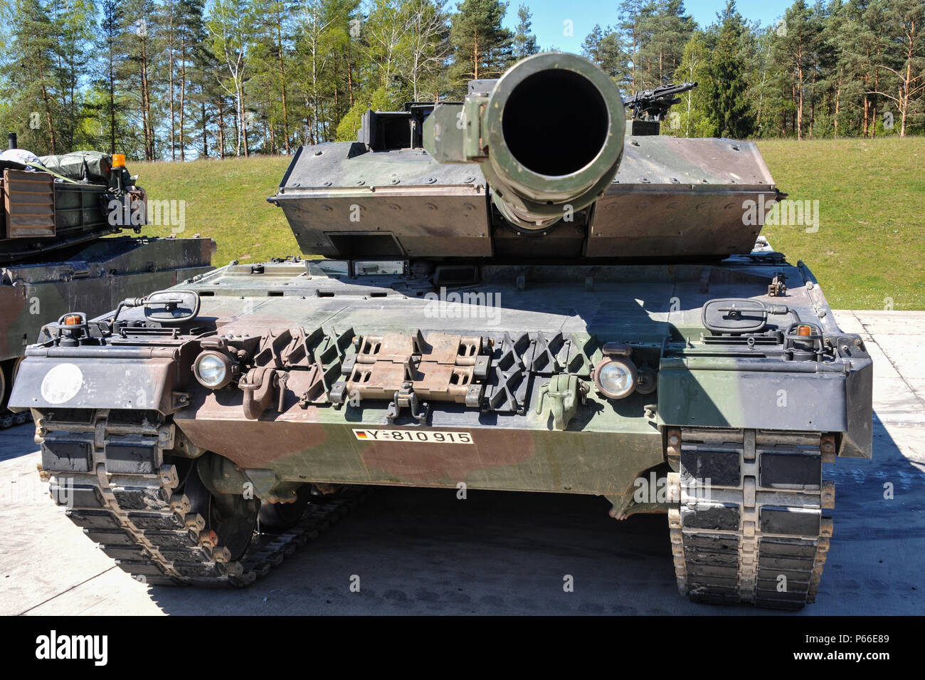 Picture shows a German Army Leopard 2A6 participating in the Strong Europe Tank Challenge (SETC), May 08, 2016 at Grafenwoehr Training Area, Germany. The SETC is co-hosted by U.S. Army Europe and the German Bundeswehr May 10-13, 2016. The competition is designed to foster military partnership while promoting NATO interoperability. Seven platoons from six NATO nations are competing in SETC - the first multinational tank challenge at Grafenwoehr in 25 years. For more photos, videos and stories from the Strong Europe Tank Challenge, go to http://www.eur.army.mil/tankchallenge/ (U.S. Army photo by Stock Photo