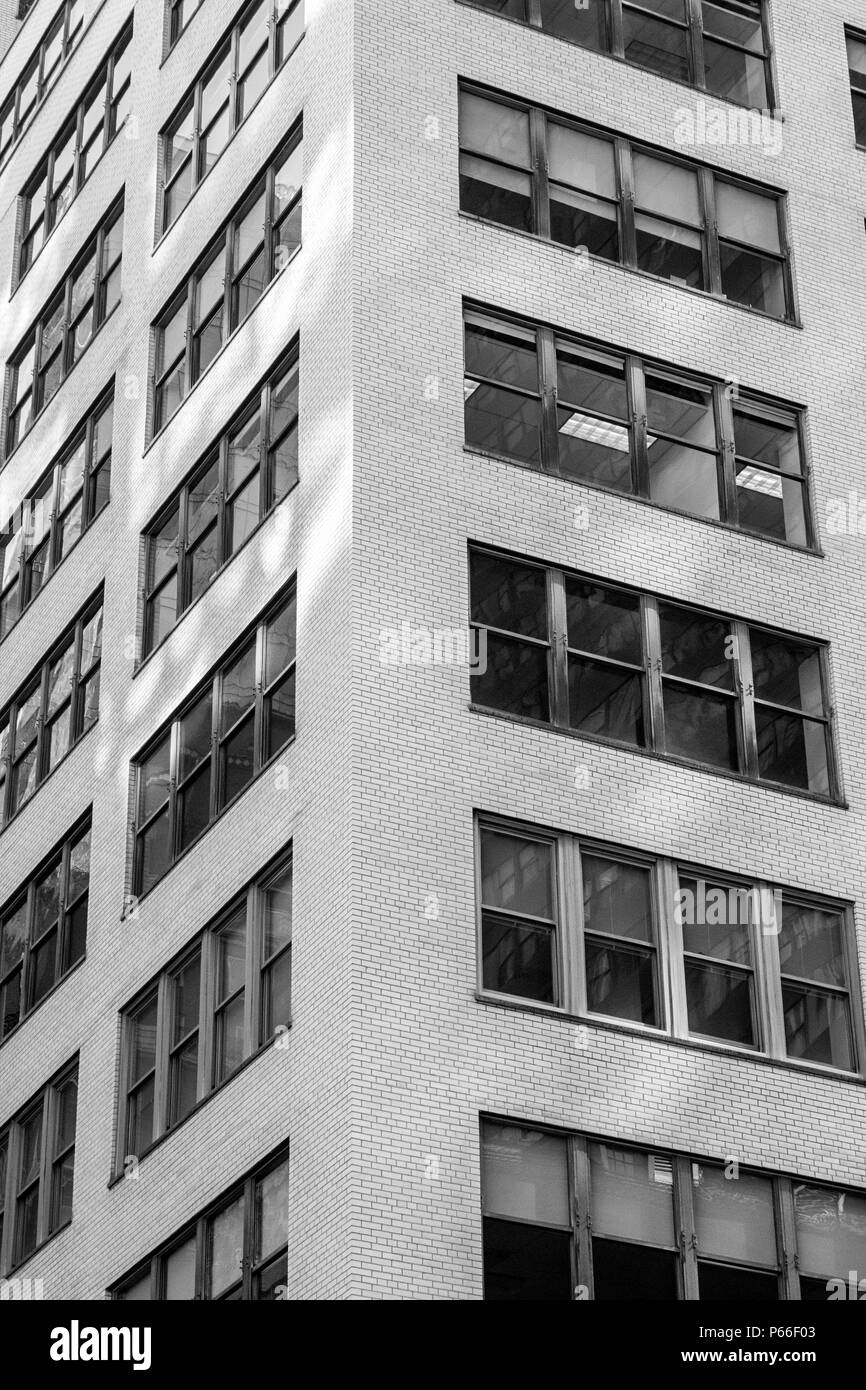 corner building  bricks New York city urban architecture black white Stock Photo