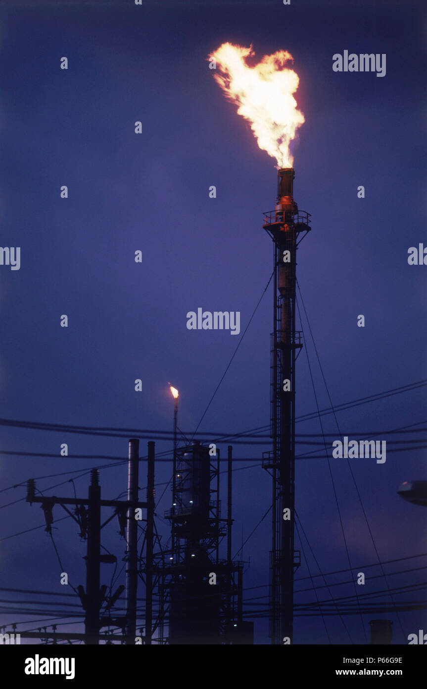 Nigeria Gas Flares Oil Production Refinery Stock Photo Alamy