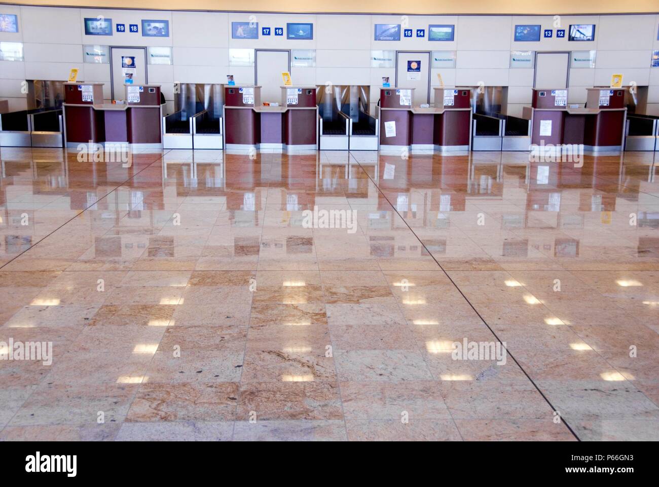 Interior of Doncaster Airport check in, United Kingdom Stock Photo Alamy