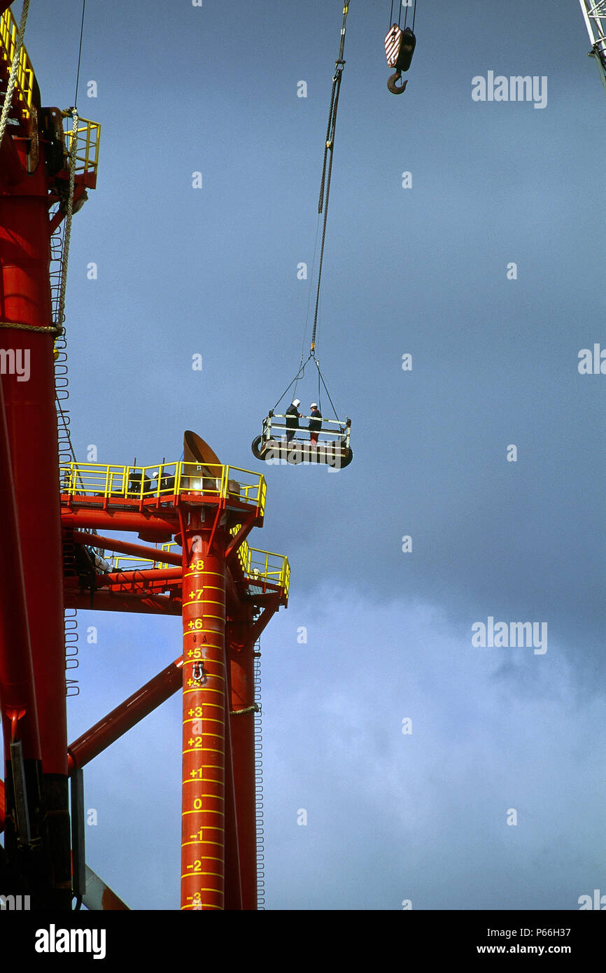 Construction of offshore steel jacket. Tyneside, United Kingdom Stock ...