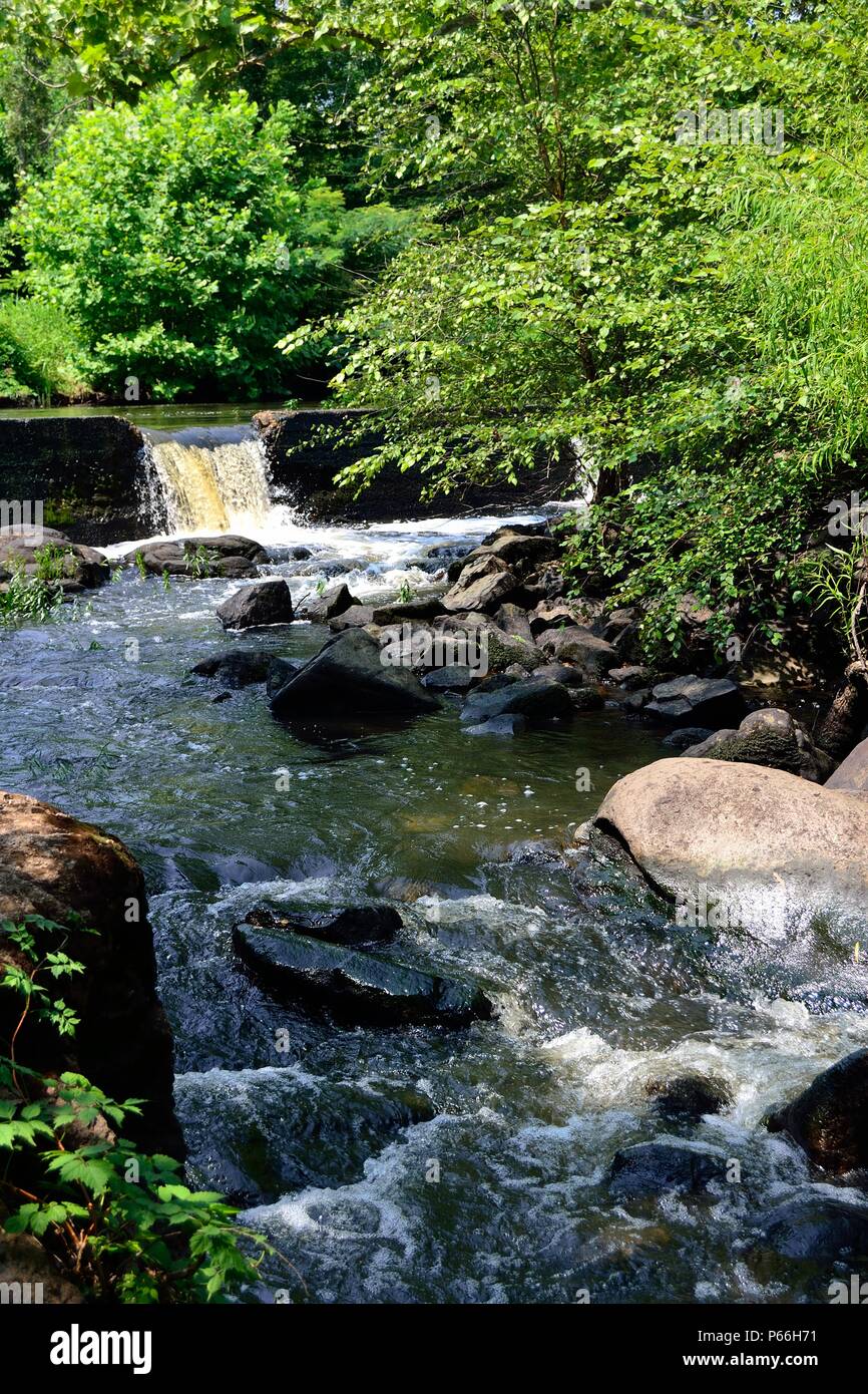 Rapids in Appomattox River, tributary of the James River, part of the