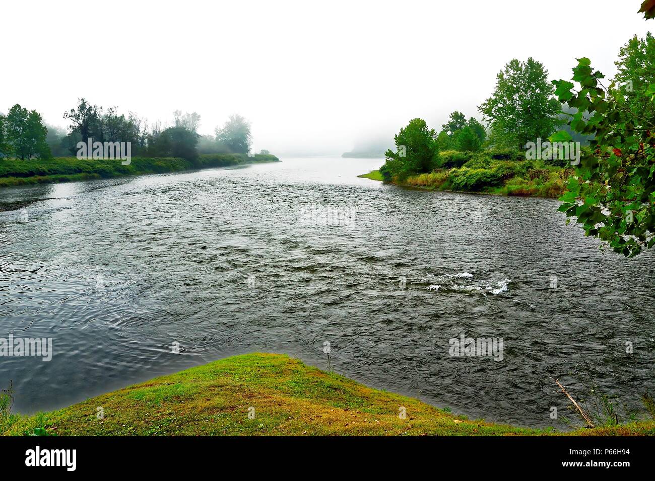 The West Branch Delaware River (right) joins the East Branch to form