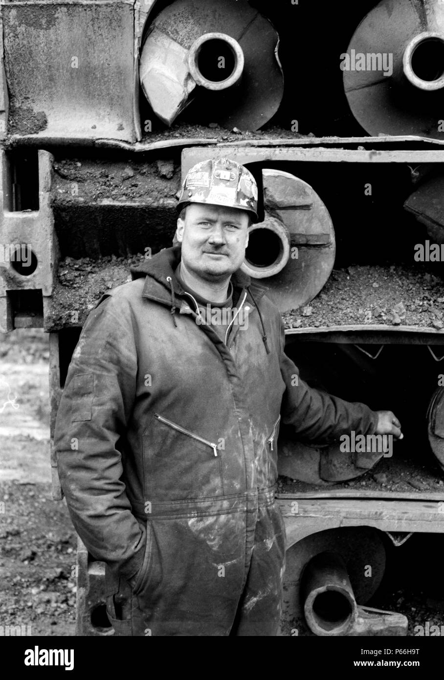 Auger store for adit horizontal coal mining process. Kentucky, USA. Stock Photo