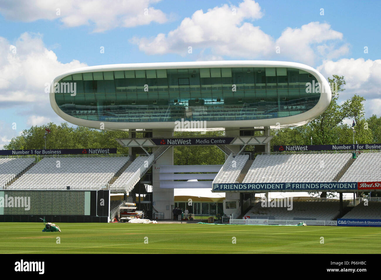 Media centre at Lords Cricket Ground. London, United Kingdom. Stock Photo