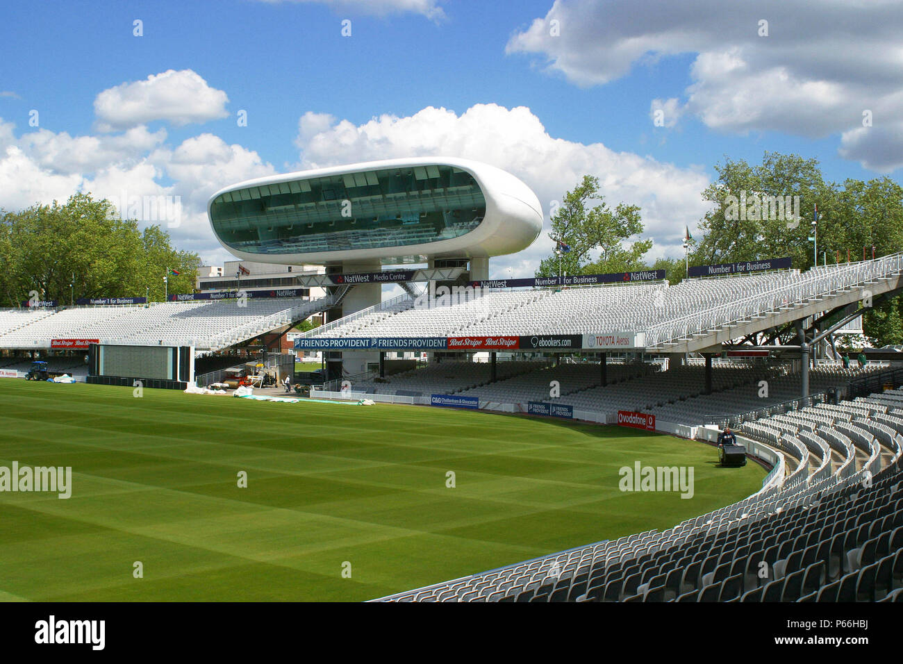 Media centre at Lords Cricket Ground. London, United Kingdom. Stock Photo