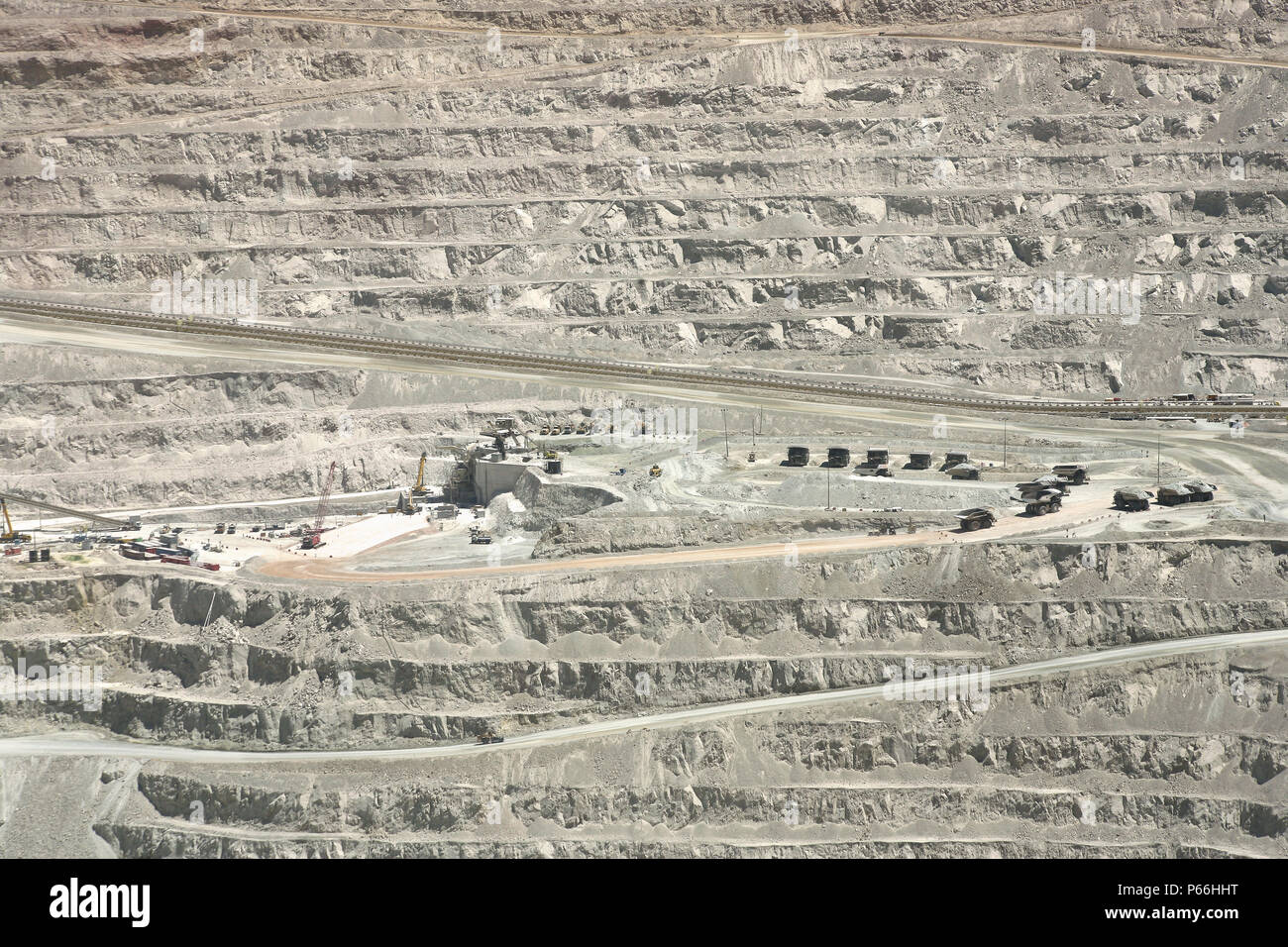 Detail of copper open cast mine Escondida, Chile Stock Photo