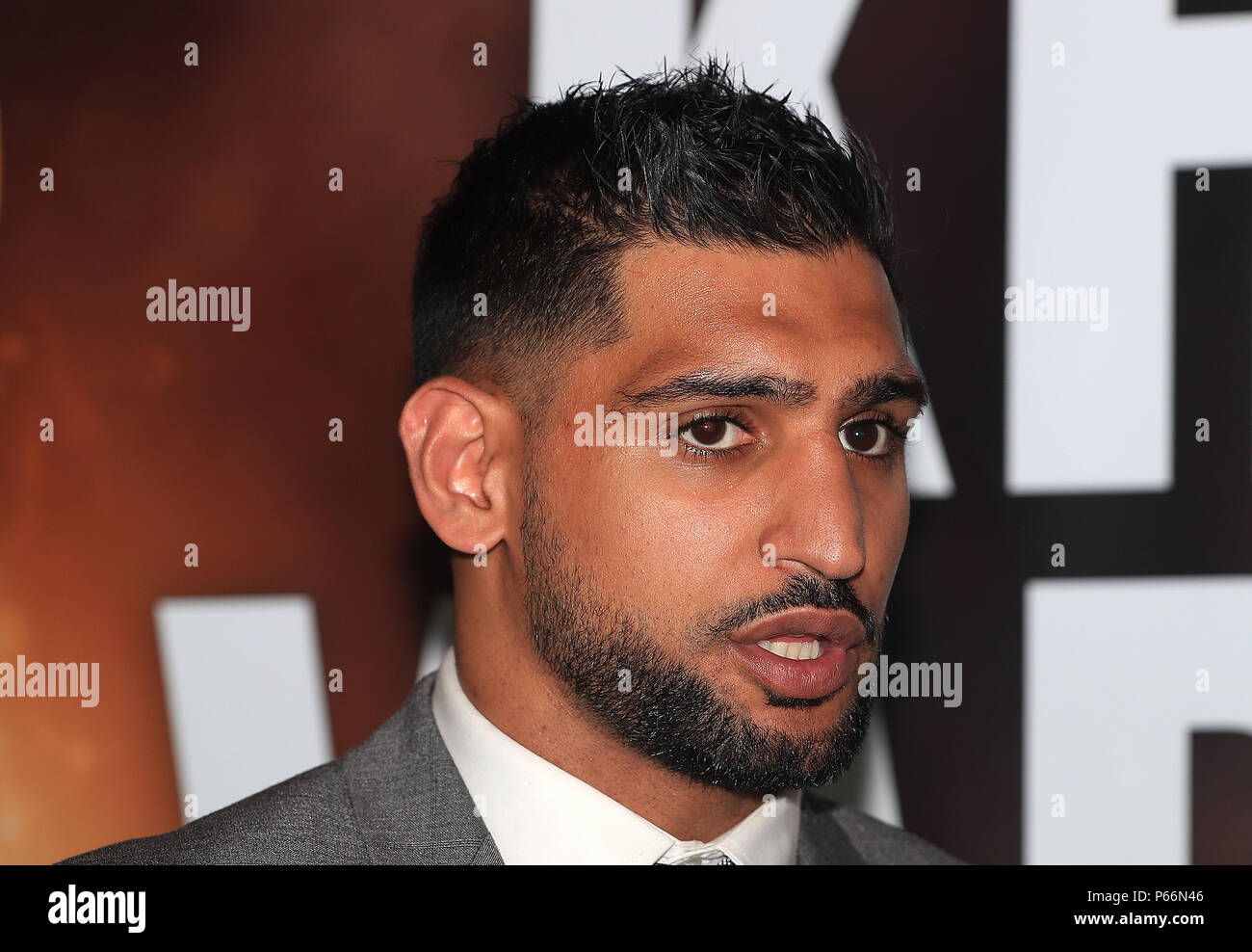 Amir Khan during the press conference at Arena Birmingham. PRESS ASSOCIATION Photo. Picture date: Thursday June 28, 2018. See PA story BOXING Khan. Photo credit should read: Simon Cooper/PA Wire Stock Photo