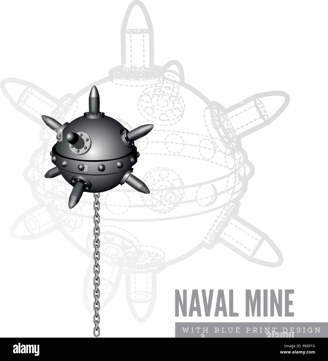 Naval mine vector illustration Stock Vector