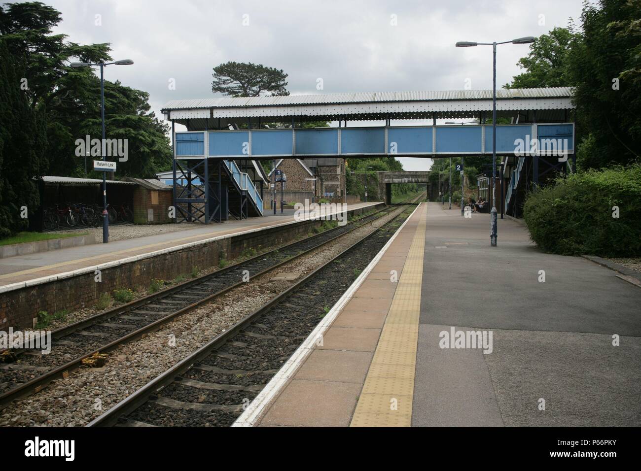 General view of the platforms, lighting and footbridge at Malvern Link ...