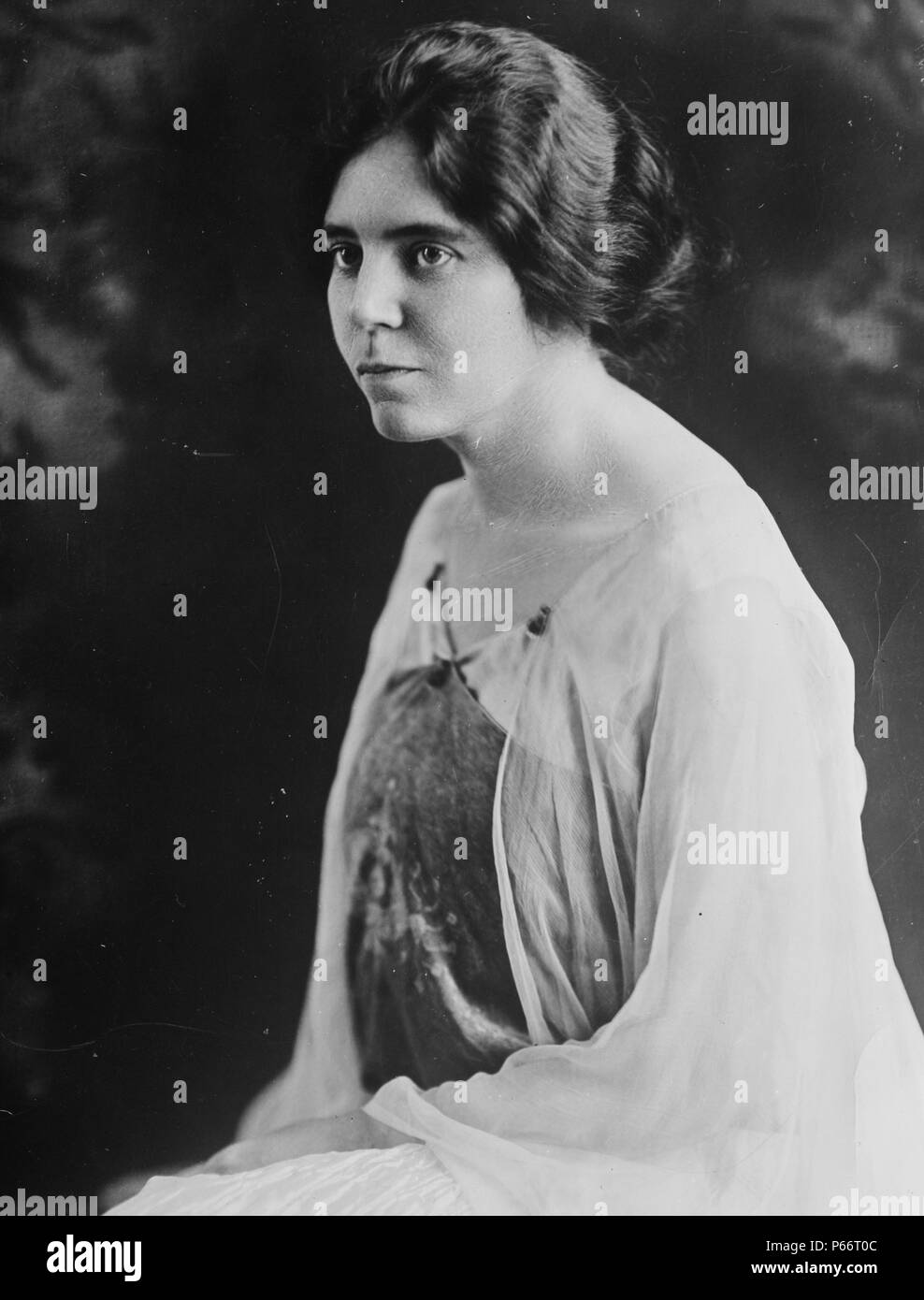 Alice Paul, born 1885 died 1977. American feminist and social reformer, born into a Quaker family in Moorestown, New Jersey. She was educated at Swarthmore College and Pennsylvania University, where she gained a PhD in 1912. She spent some years in England, becoming involved in the militant branch of the suffrage movement and was arrested several times and imprisoned. From 1912, back in the USA, she formed the Congressional Union for Woman Suffrage. Her forceful personality attracted wide support and equally wide mistrust. She devoted her whole career to fighting for equal rights for women. Stock Photo