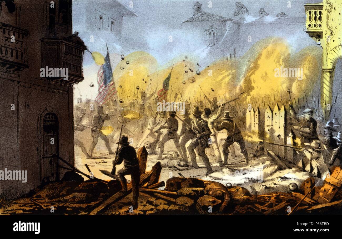 Third day of the siege of Monterey Sept. 23rd 1846. Campaign in the Mexican-American War, 1846-1848. Stock Photo