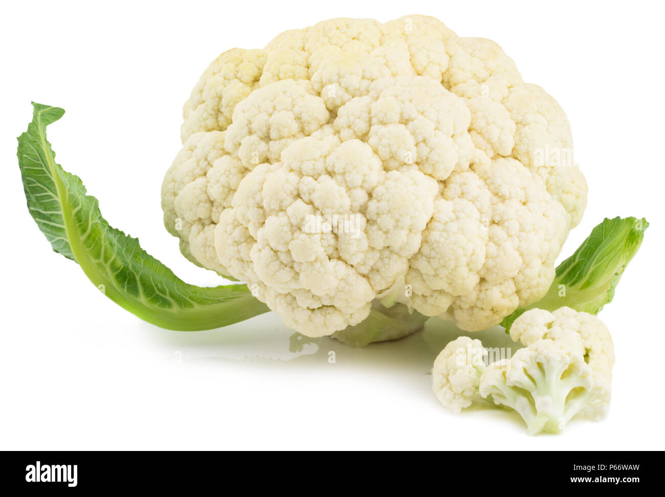 Fresh cauliflower isolated on white background with clipping path. Stock Photo
