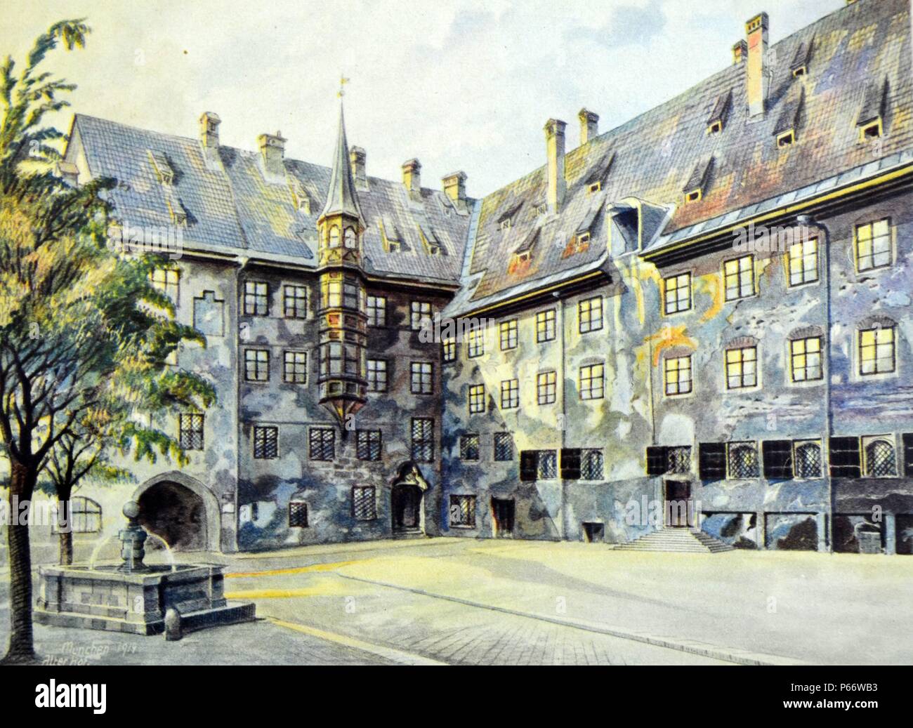 Painting by Adolf Hitler painted in Munich just before World War One ...