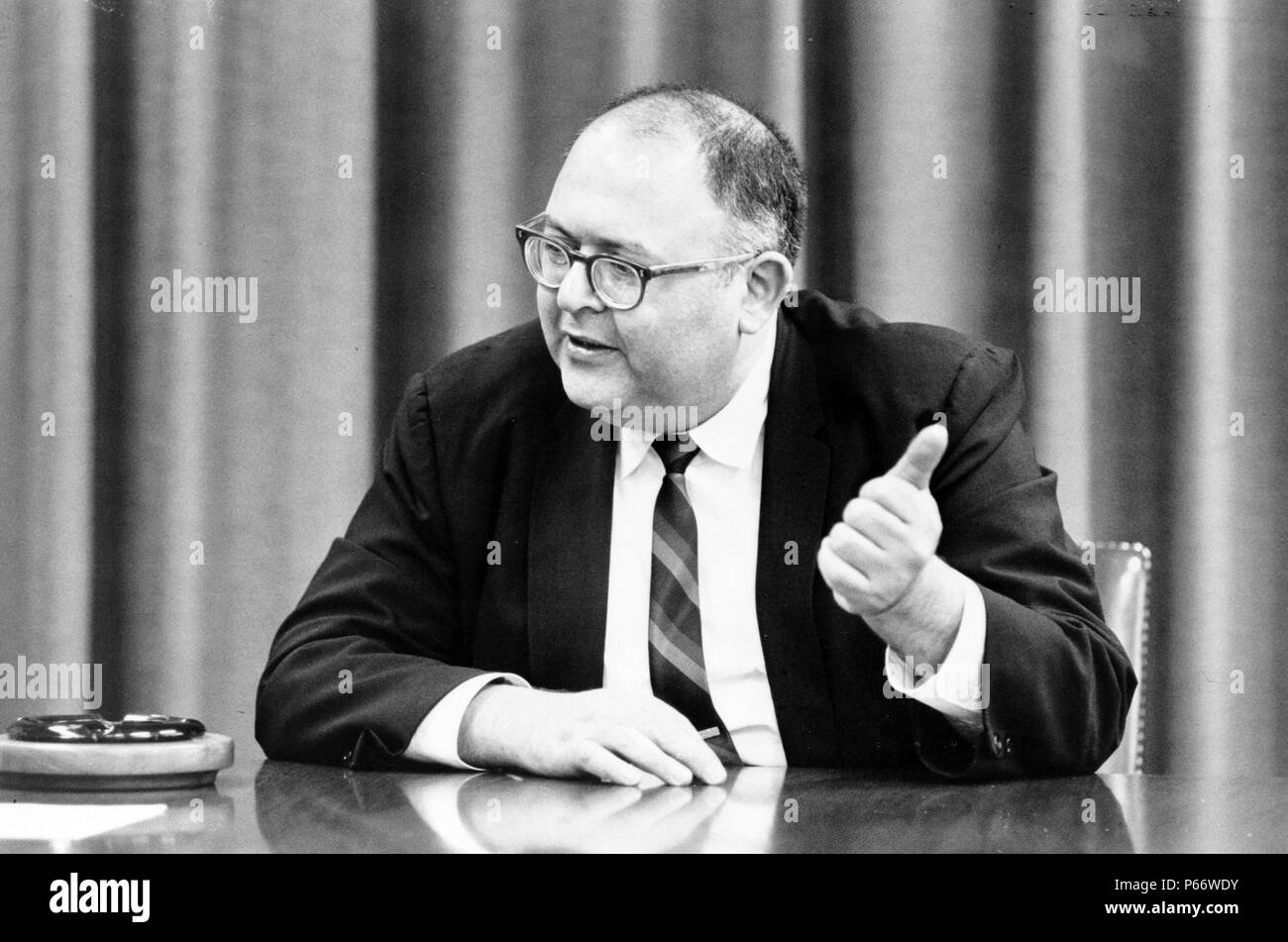Interview with Herman Kahn 1922-1983., author of On Escalation 1965. Herman Kahn (February 15, 1922 – July 7, 1983) was a founder of the Hudson Institute and one of the preeminent futurists of the latter part of the twentieth century Stock Photo