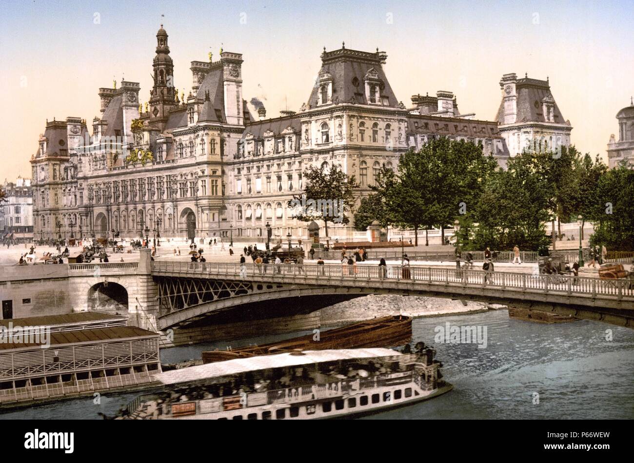 Hotel de ville, Paris, France, between ca. 1890 and ca. 1900. Stock Photo