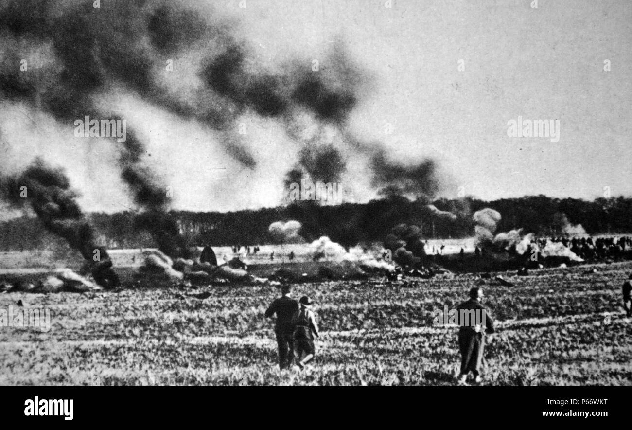 World War Two: German aircraft crashed in France Stock Photo