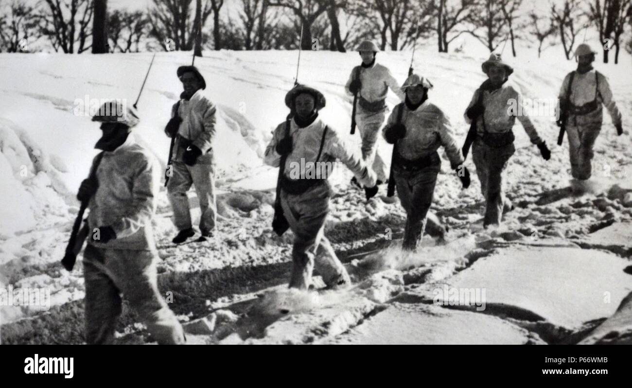 British soldiers on the western front winter 1939 World War Two. Stock Photo