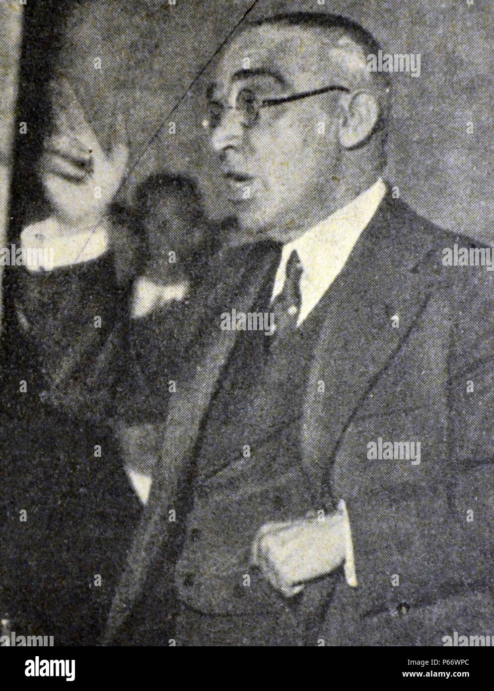 Spanish civil war: JosÃ© MartÃnez de Velasco (1875â€ì1936), founder and leader of the Spanish Agrarian Party, minister of several departments during the Second Republic and mayor of Madrid Stock Photo