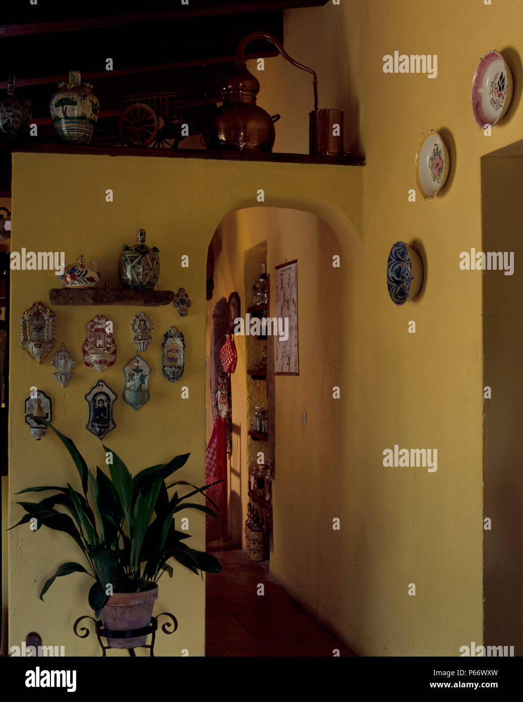 View of wall hangings adorning a house Stock Photo