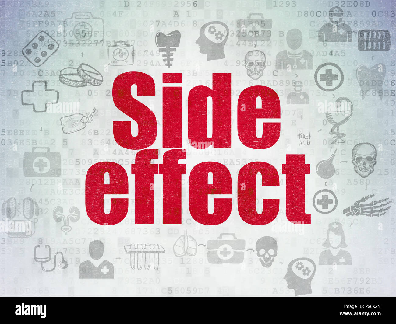 Health concept: Painted red text Side Effect on Digital Data Paper ...