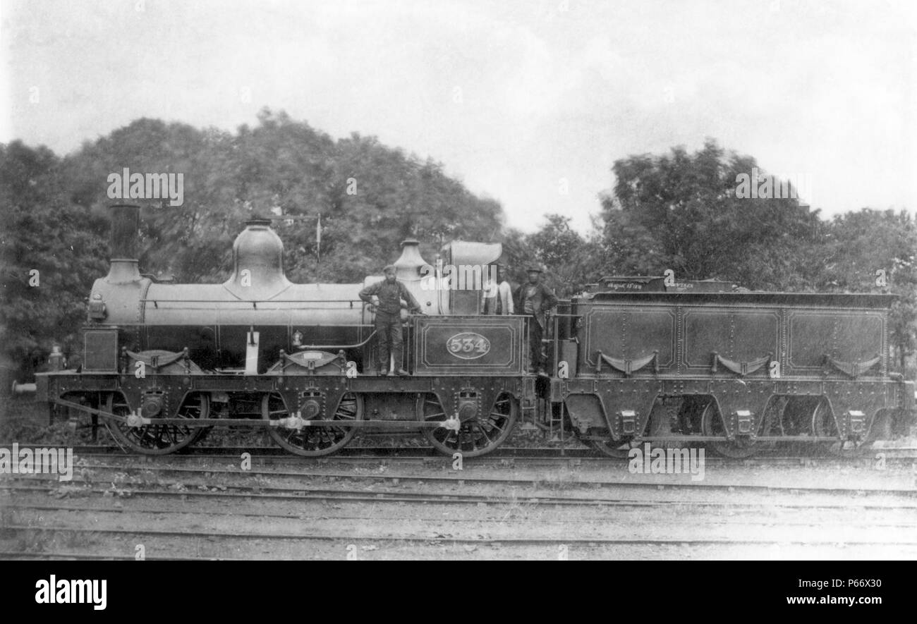A Class 13, built by R W Hawthorn in  December1865, is seen here in as built condition. The locomotive was withdrawn and cut up at Percy Main in Septe Stock Photo