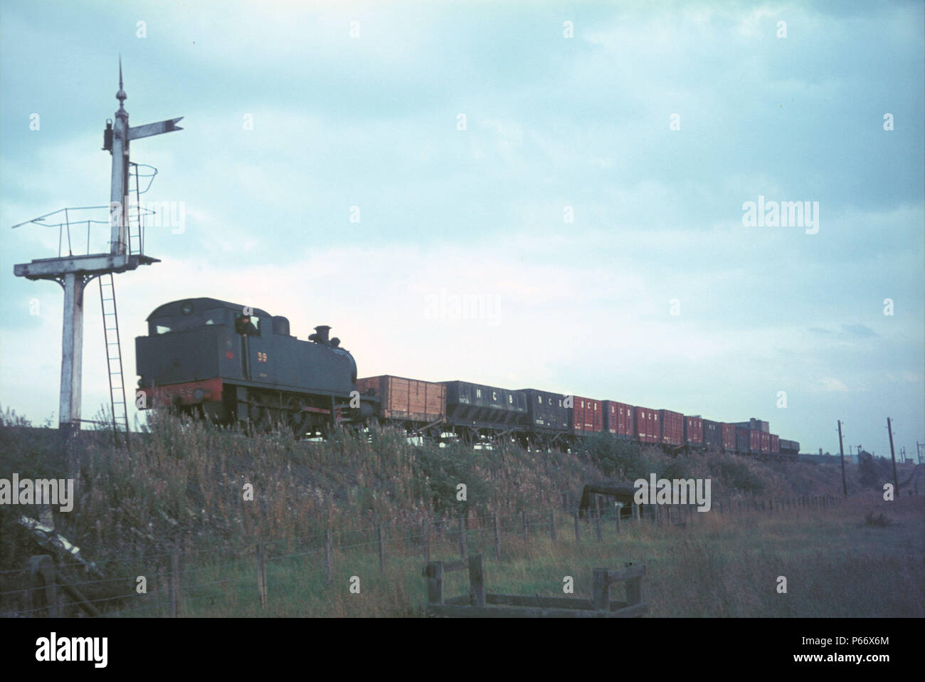 A Robert Stephenson & Hawthorn 0-6-0T at work on the Ashington Colliery system, Northumberland in 1967. Stock Photo