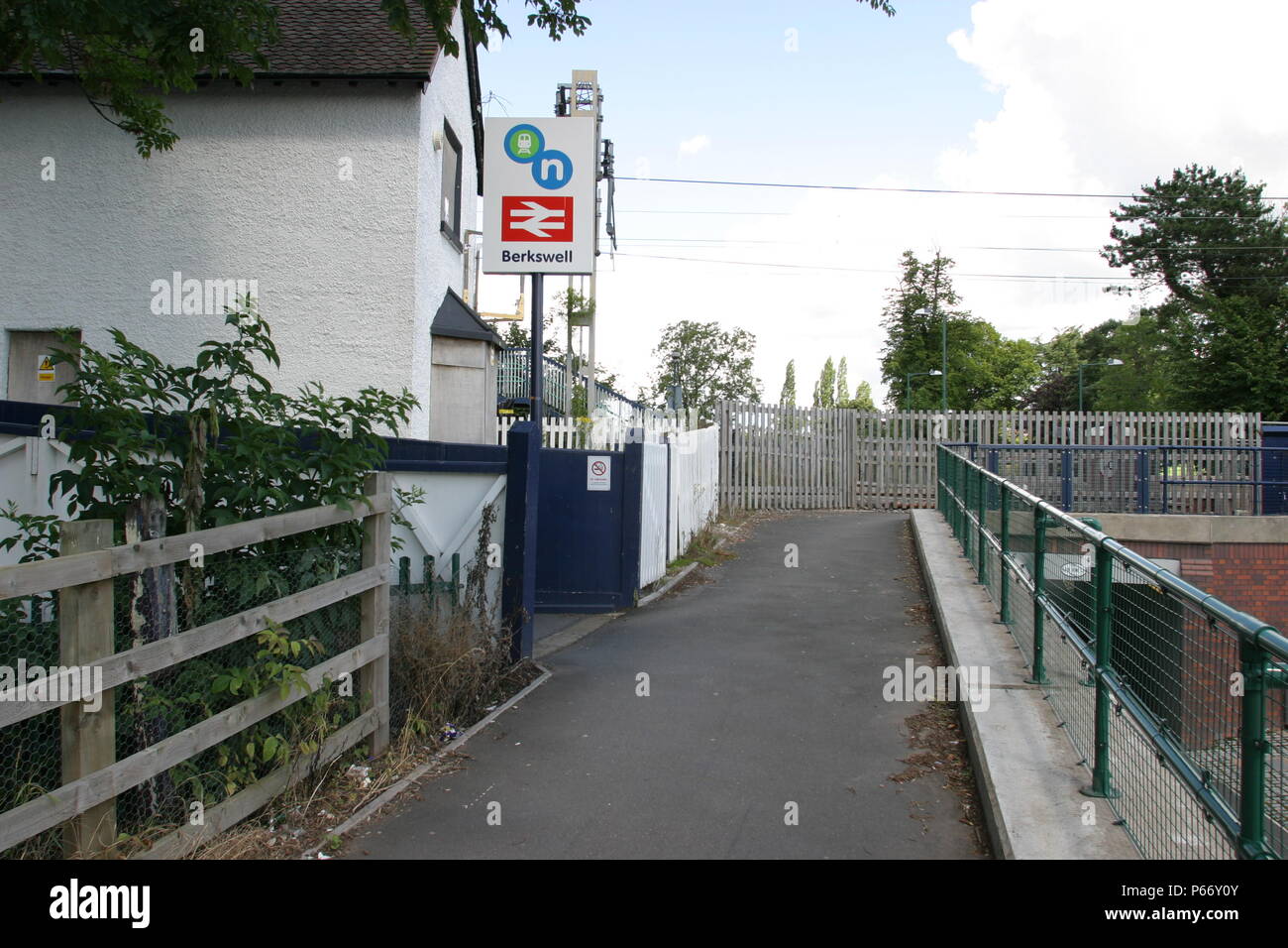 Entrance to Berkswell station, Warwickshire showing signage. 2007 Stock Photo