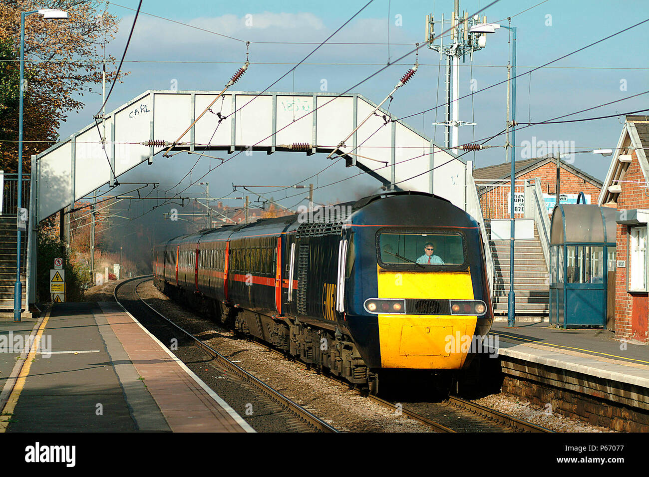Still providing reliable service, the HST sets of GNER continue to provide high speed services from London to Aberdeen and Inverness such as this Aber Stock Photo