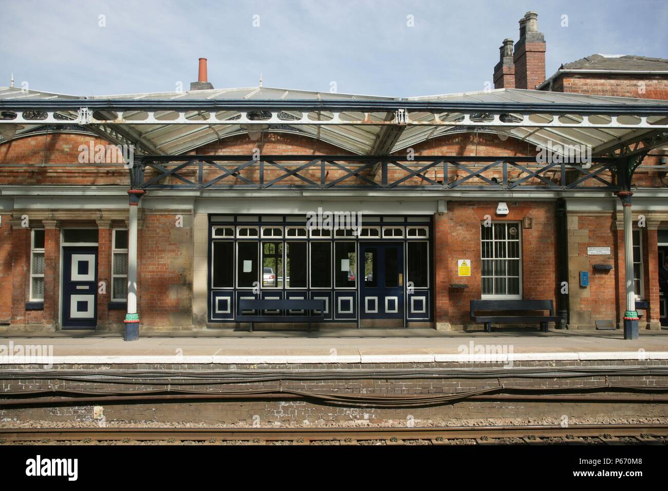 The platform side of the main station building at Melton Mowbray