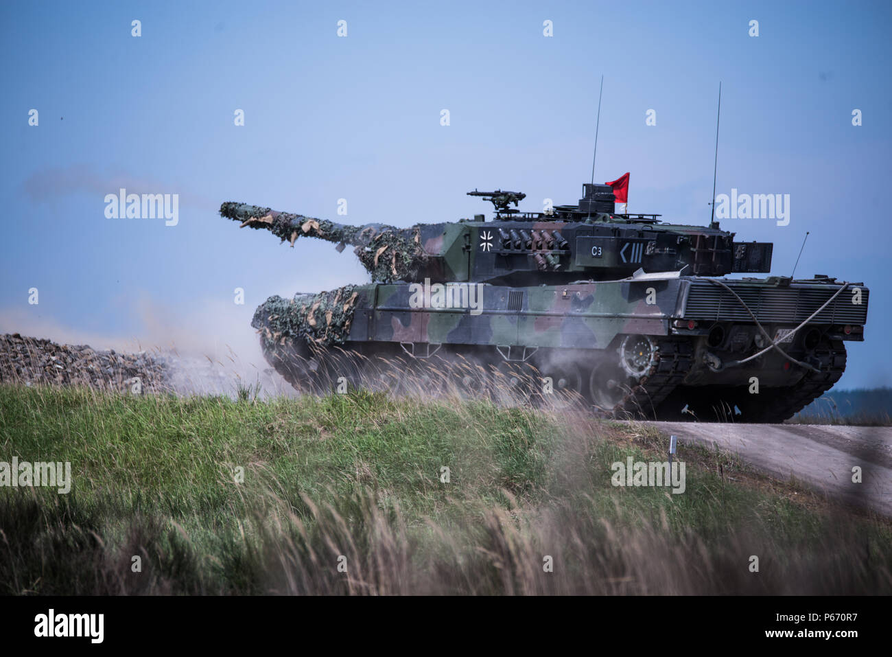 German Bundeswehr soldiers engage targets during the Strong Europe Tank ...