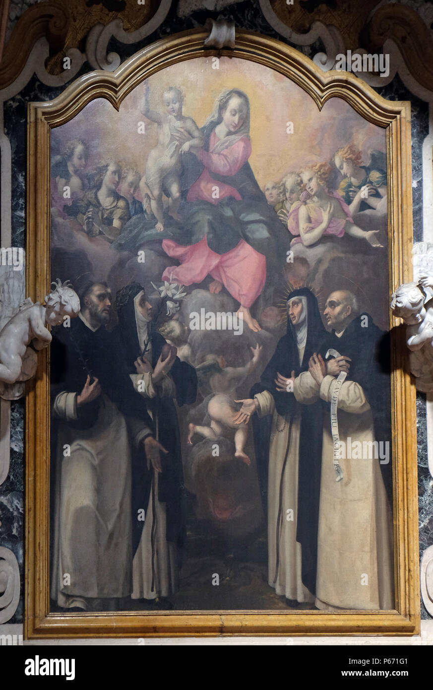 Madonna worshiped by the St. Dominic, Catherine, Hyacinth, and Blessed