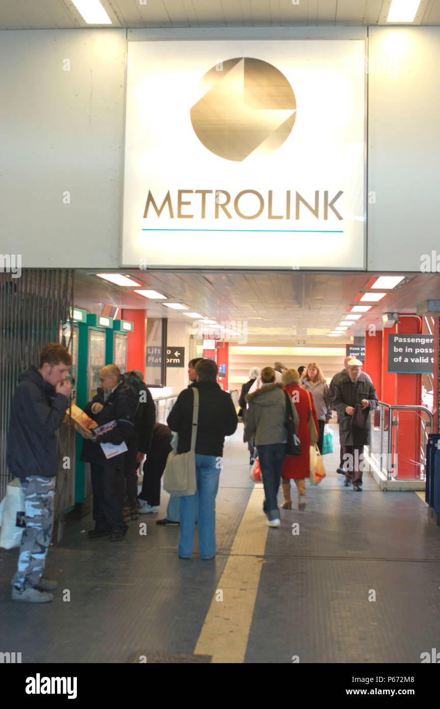 A view of the Metrolink entry within the bus station. March 2005. Stock Photo
