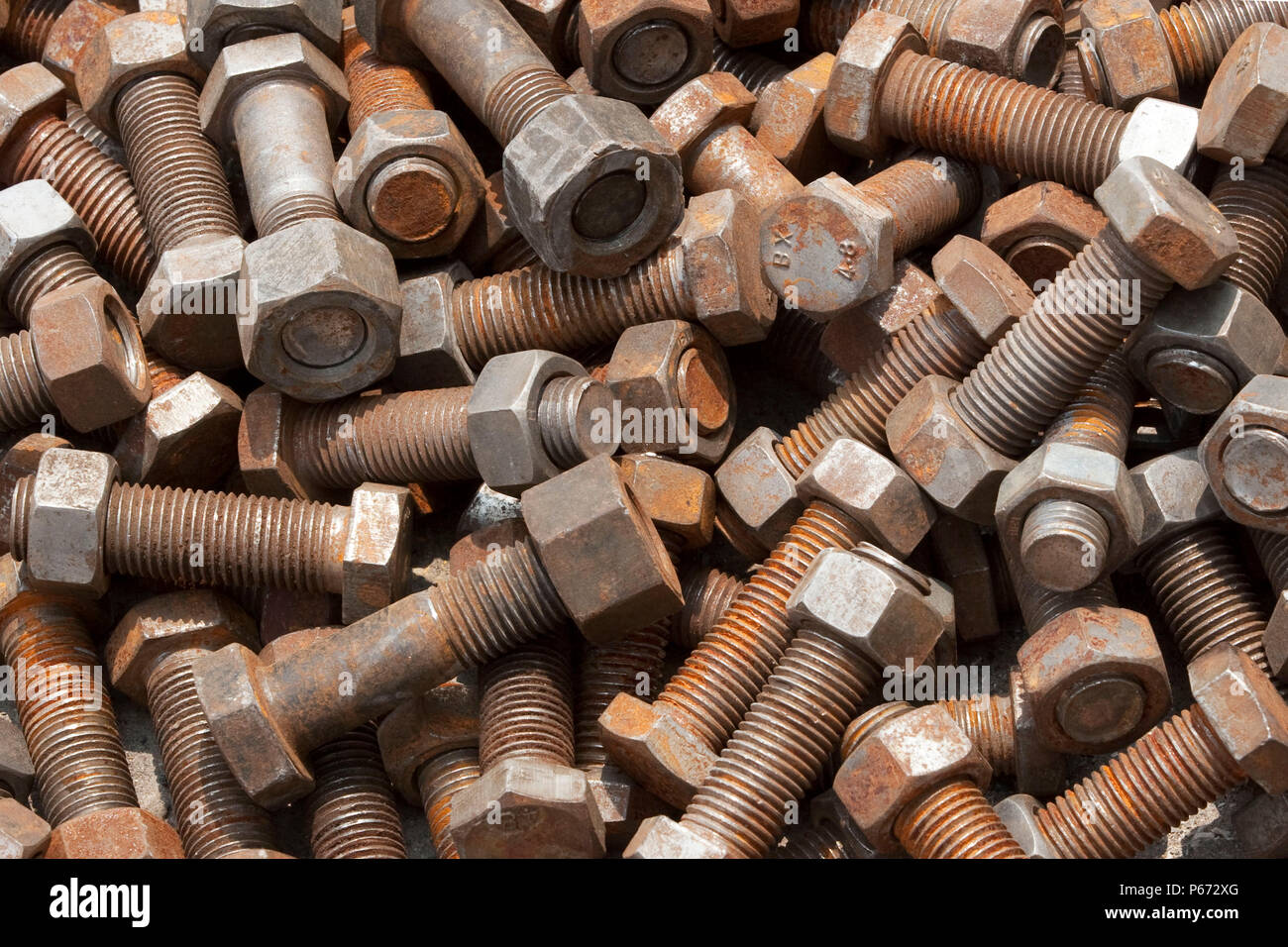 Heavyduty construction bolts Stock Photo Alamy